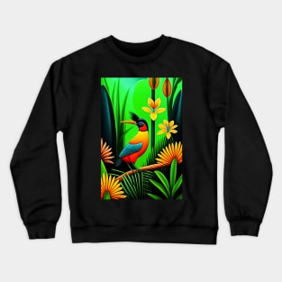 Bird Of Paradise Painting Crewneck Sweatshirt